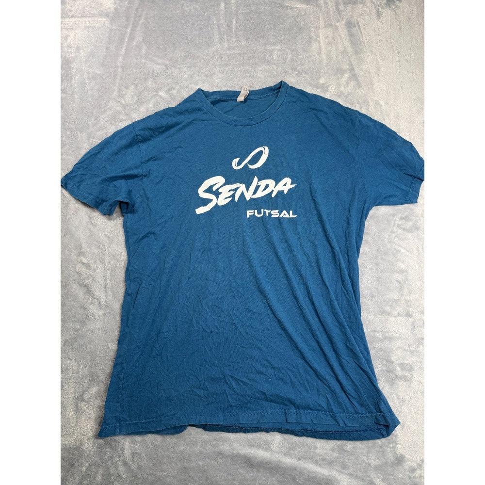 Next Level By Senda Athletics Futsal T Shirt Men XL Blue Cotton Logo Casual Wear